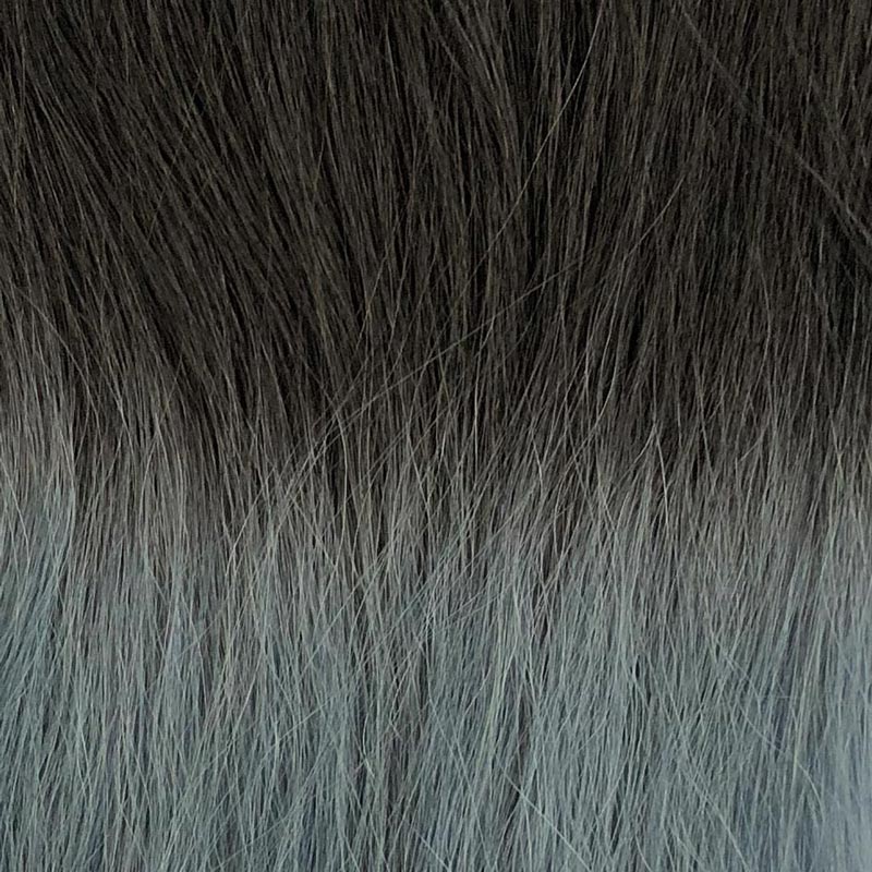 Colour Blocking two tone premium hair extensions black to indigo blue