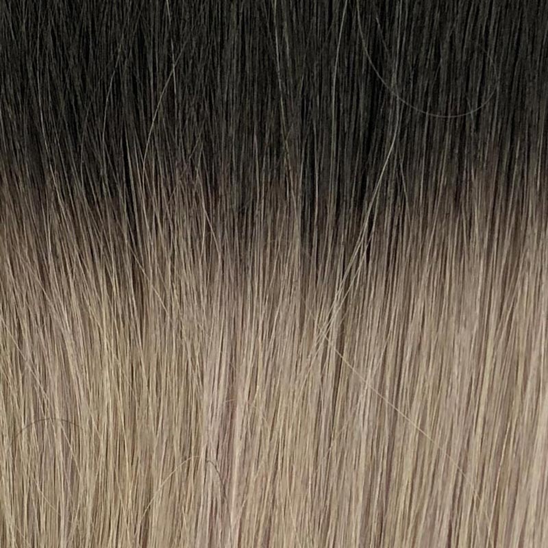 Colour Blocking two tone premium hair extensions Smokey Silver