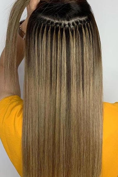 Round Bond Technique hair extensions