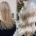 before and after image of fine hair with hair extensions