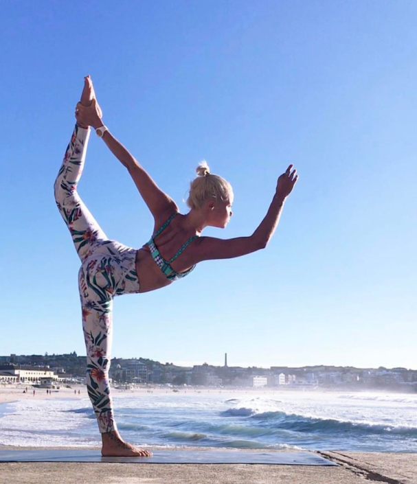 Caroline groth doing yoga