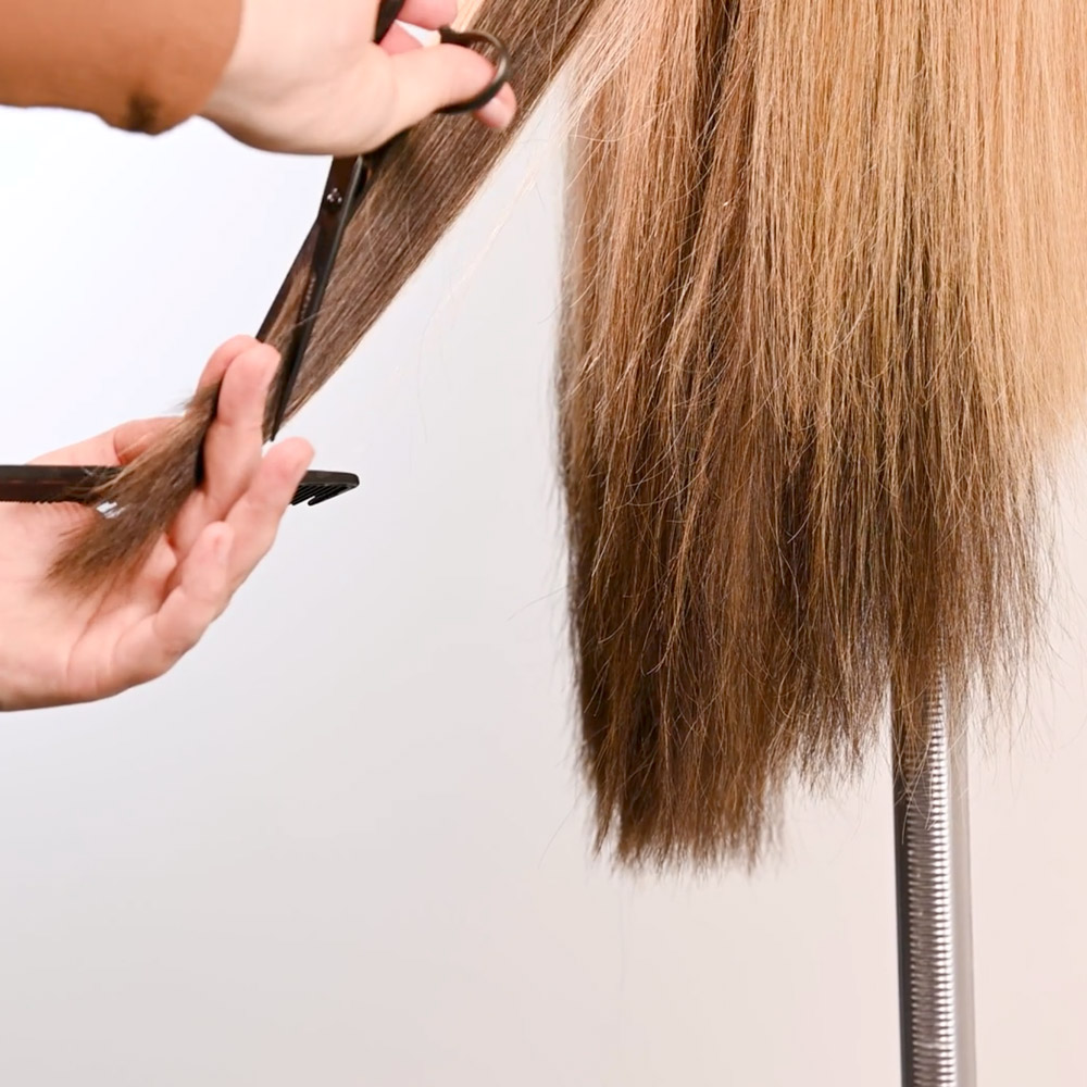 cutting and blending hair extensions