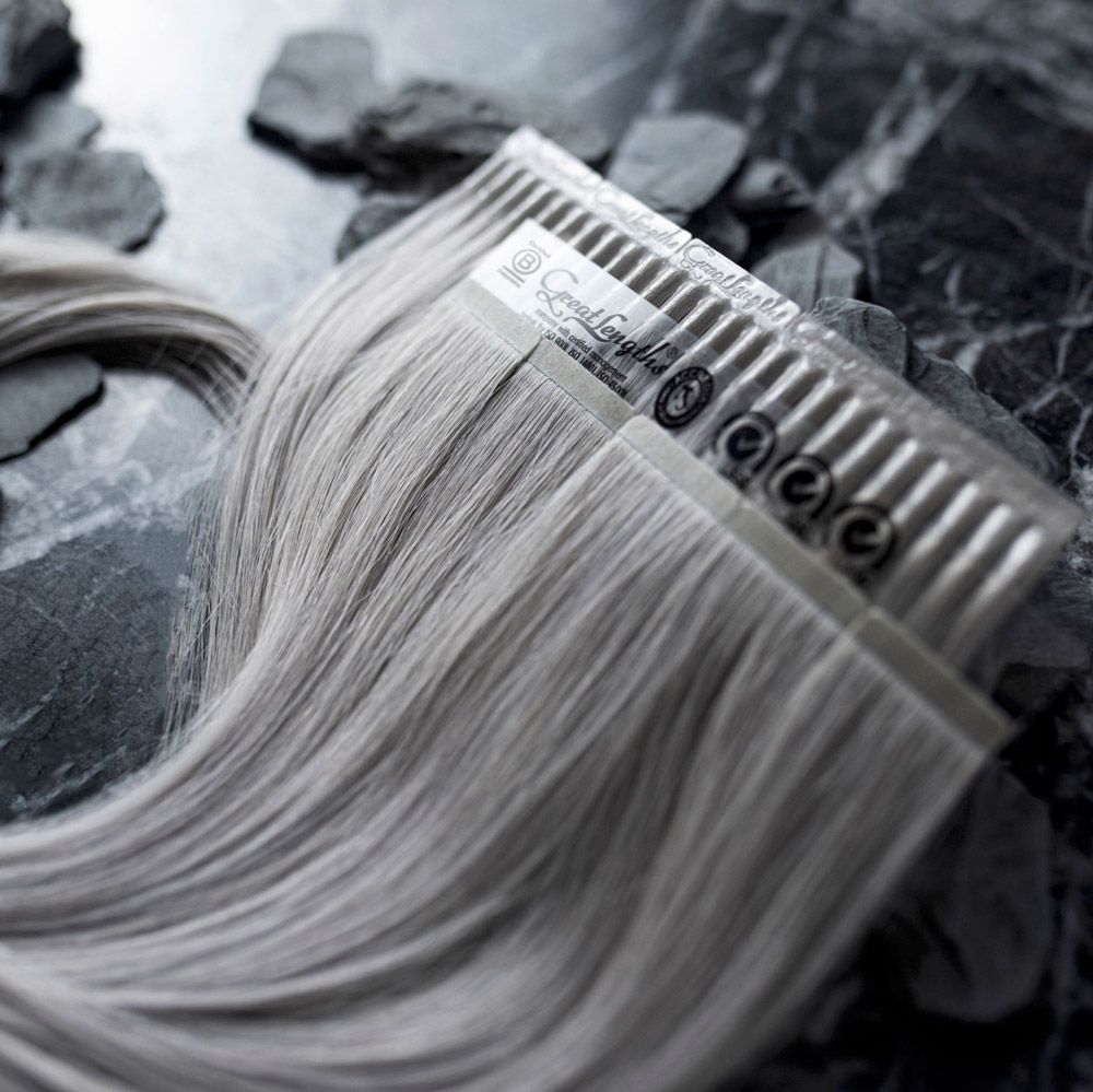 silver hair extensions