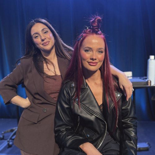 Rachel Vitullo with model at Hair Festival