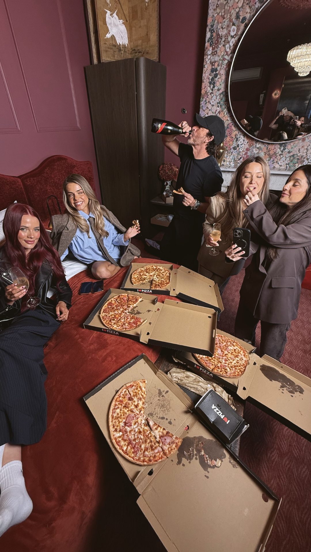 Great Lengths team pizza party at Medusa Hotel Sydney