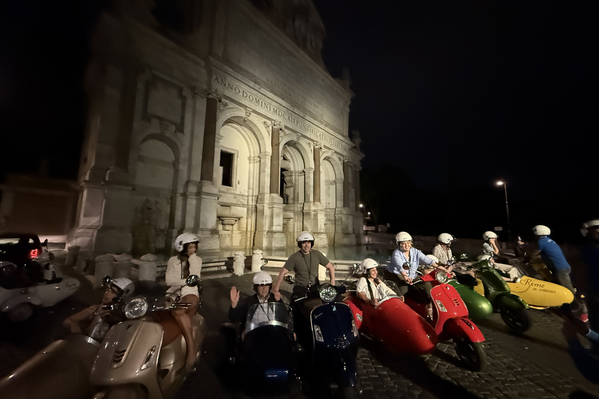 Great Lengths Australia team on a Vespa tour through Rome
