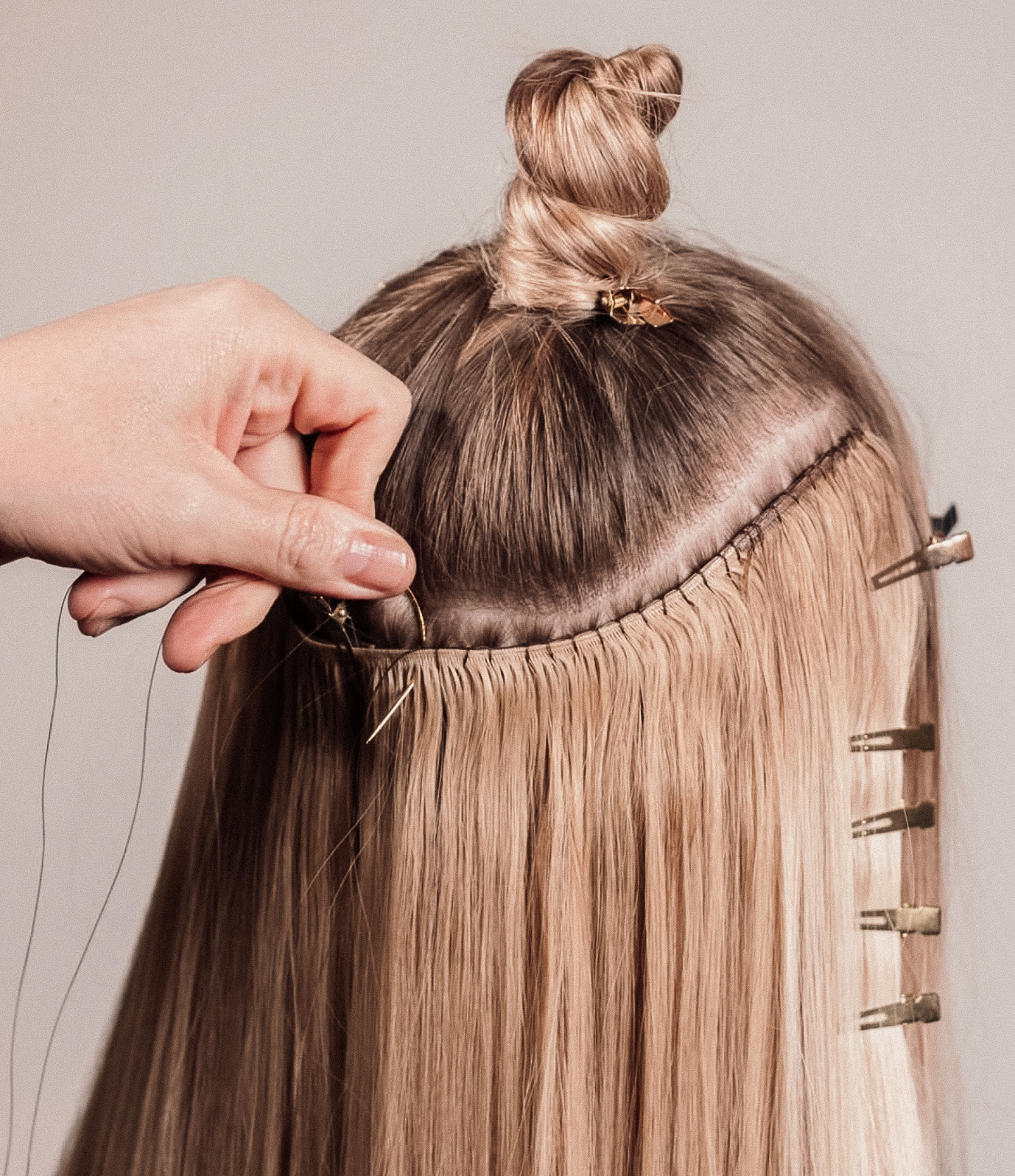 Great Lengths hair extensions — before transformation